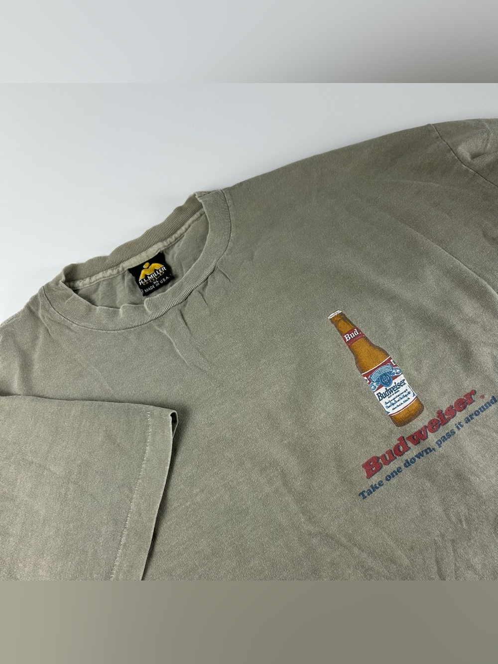H.L Gold Men’s SZ XL Tan VTG Single Stitch Budweiser “99 Bottles” Rare Tee 90s
